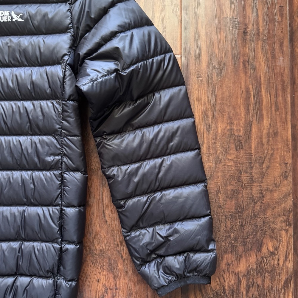 Eddie Bauer Kids CirrusLite 650 Down Puffer Jacket Black M 7/8 Packable Coat - Picture 7 of 16
